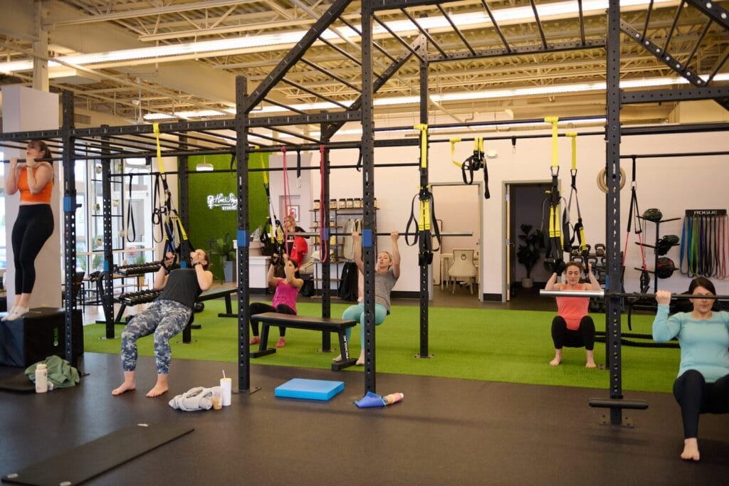 women strength training
